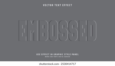 Editable text style effect - Embossed text style theme. for your project