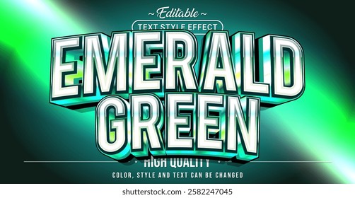 Editable text style effect - Emerald Green text style theme.