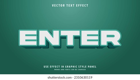 Editable text style effect - Enter text style theme.