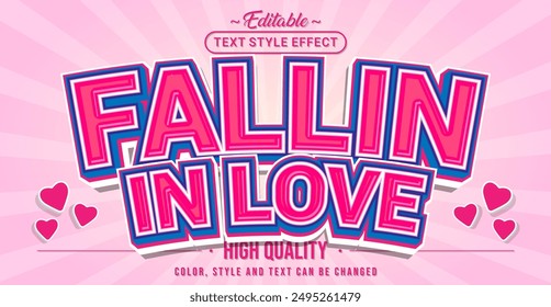 Editable text style effect - Fallin in Love text style theme.