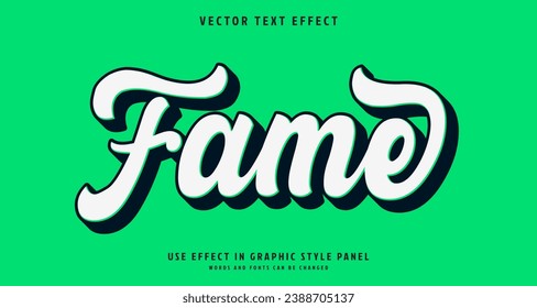 Editable text style effect - Fame text style theme. for your project