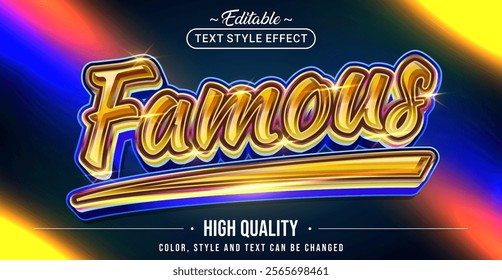 Editable text style effect - Famous text style theme.