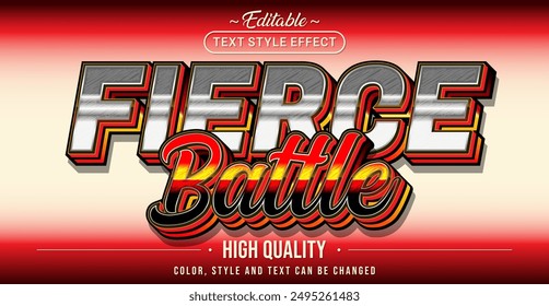 Editable text style effect - Fierce Battle text style theme.