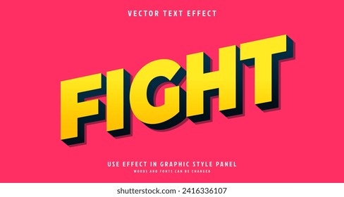 Editable text style effect - Fight text style theme. for your project