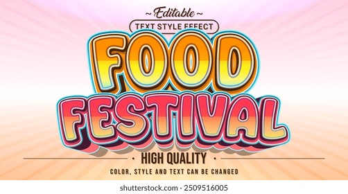 Editable text style effect - Food Festival text style theme.