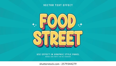 Editable text style effect - Food Street text style theme. for your project