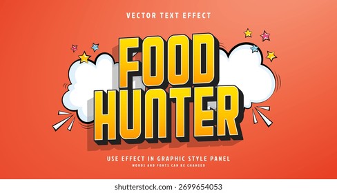 Editable text style effect - Food Hunter text style theme. for your project