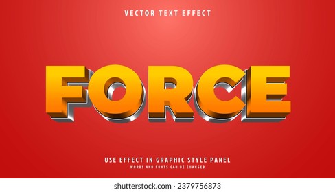 Editable text style effect - Force text style theme. for your project