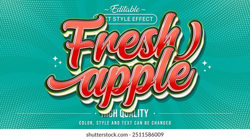 Editable text style effect - Fresh Apple text style theme.