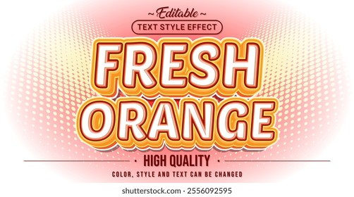 Editable text style effect - Fresh Orange text style theme.