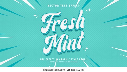 Editable text style effect - Fresh Mint text style theme. for your project