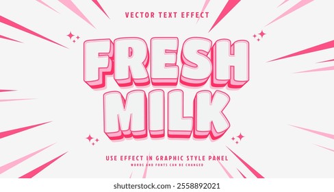 Editable text style effect - Fresh Milk text style theme. for your project