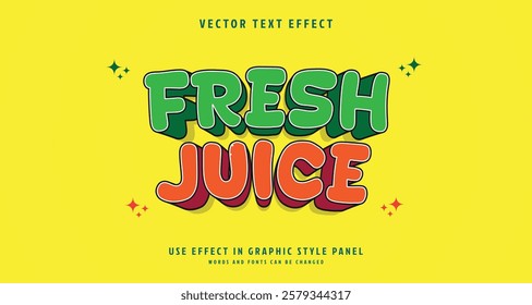 Editable text style effect - Fresh Juice text style theme. for your project