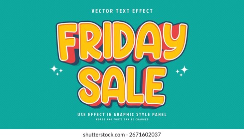 Editable text style effect - Friday Sale text style theme. for your project