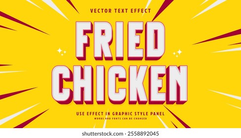 Editable text style effect - Fried Chicken text style theme. for your project