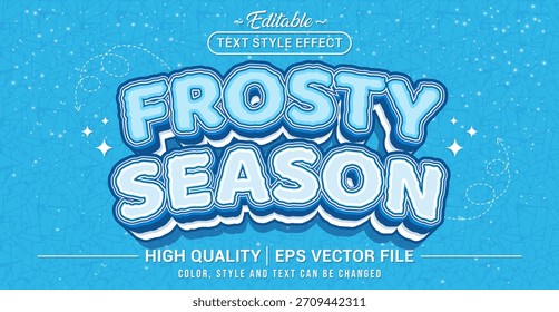 Editable text style effect - Frosty Season text style theme.
