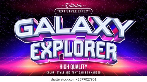 Editable text style effect - Galaxy Explorer text style theme.