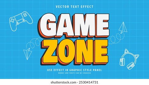 Editable text style effect - Game Zone text style theme. for your project