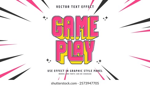 Editable text style effect - Game Play text style theme. for your project