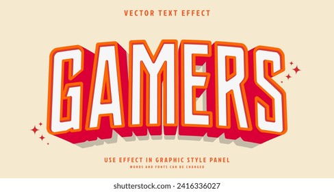 Editable text style effect - Gamers text style theme. for your project