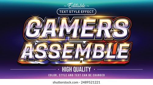 Editable text style effect - Gamers Assemble text style theme.