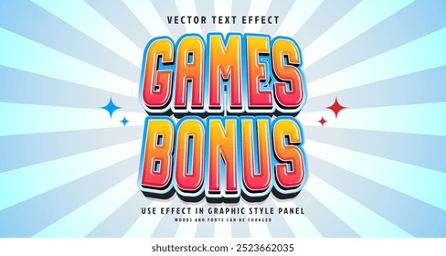 Editable text style effect - Games Bonus text style theme. for your project