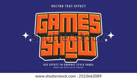 Editable text style effect - Games Show text style theme. for your project