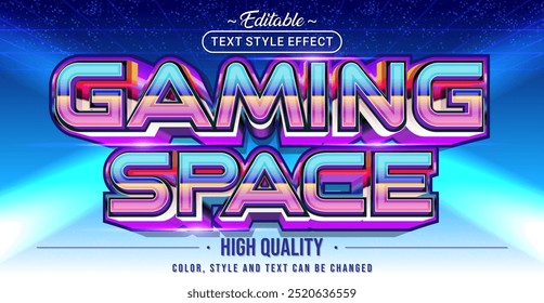 Editable text style effect - Gaming Space text style theme.