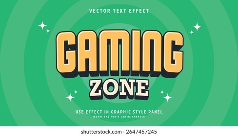 Editable text style effect - Gaming Zone text style theme. for your project