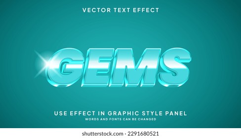 Editable text style effect - Gems text style theme.