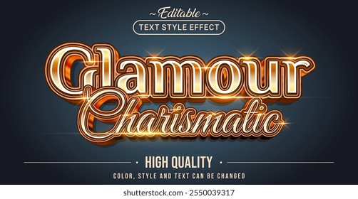 Editable text style effect - Glamour Charismatic text style theme.