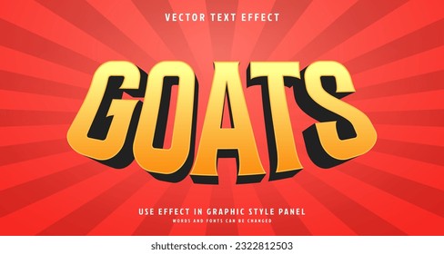 Editable text style effect - Goats text style theme. for your project