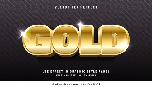 Editable text style effect - Gold text style theme.