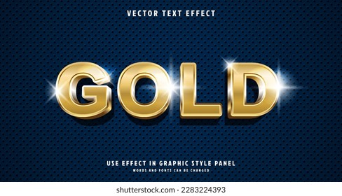 Editable text style effect - Gold text style theme.