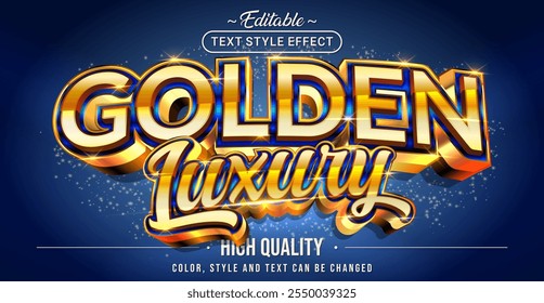 Efeito de estilo de texto editável - tema de estilo de texto Golden Luxury.