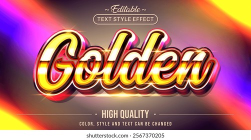 Editable text style effect - Golden text style theme.