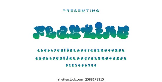 Editable text style effect - Graffiti text style theme. Vector hand drawn typeface in graffiti style