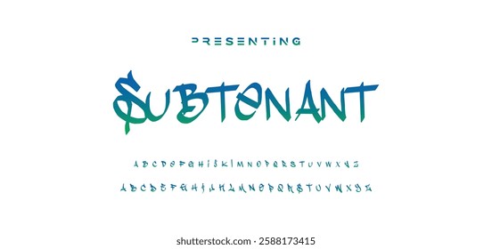 Editable text style effect - Graffiti text style theme. Vector hand drawn typeface in graffiti style