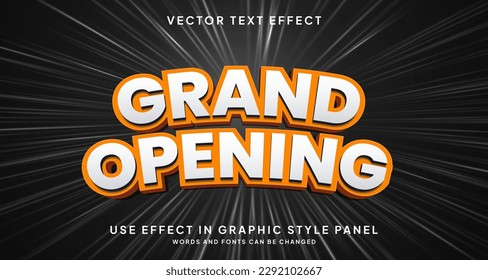 Editable text style effect - Grand Opening text style theme.