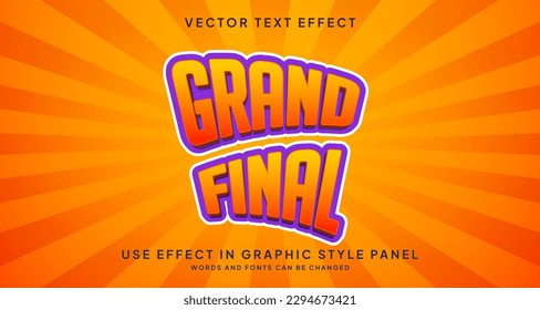 Editable text style effect - Grand Final text style theme.