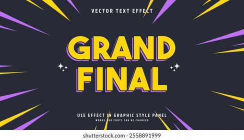 Editable text style effect - Grand Final text style theme. for your project