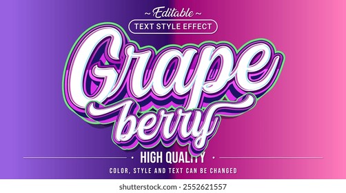 Efeito de estilo de texto editável - tema de estilo de texto do Grape Berry.