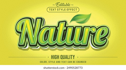 Editable text style effect - Green Nature text style theme.