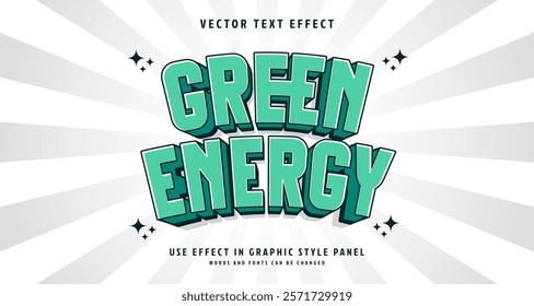 Editable text style effect - Green Energy text style theme. for your project