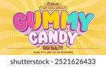 Editable text style effect - Gummy Candy text style theme.