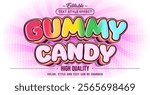Editable text style effect - Gummy Candy text style theme.