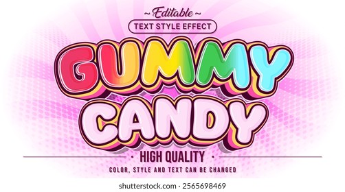 Editable text style effect - Gummy Candy text style theme.