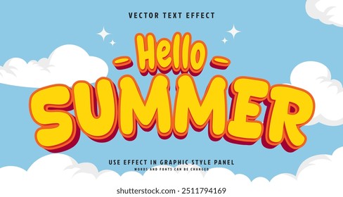 Editable text style effect - Hallo Summer text style theme. for your project