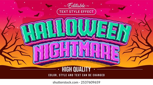 Efeito de estilo de texto editável - tema de estilo de texto Halloween Nightmare.