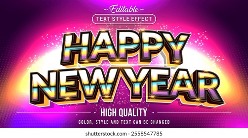 Editable text style effect - Happy New Year text style theme.